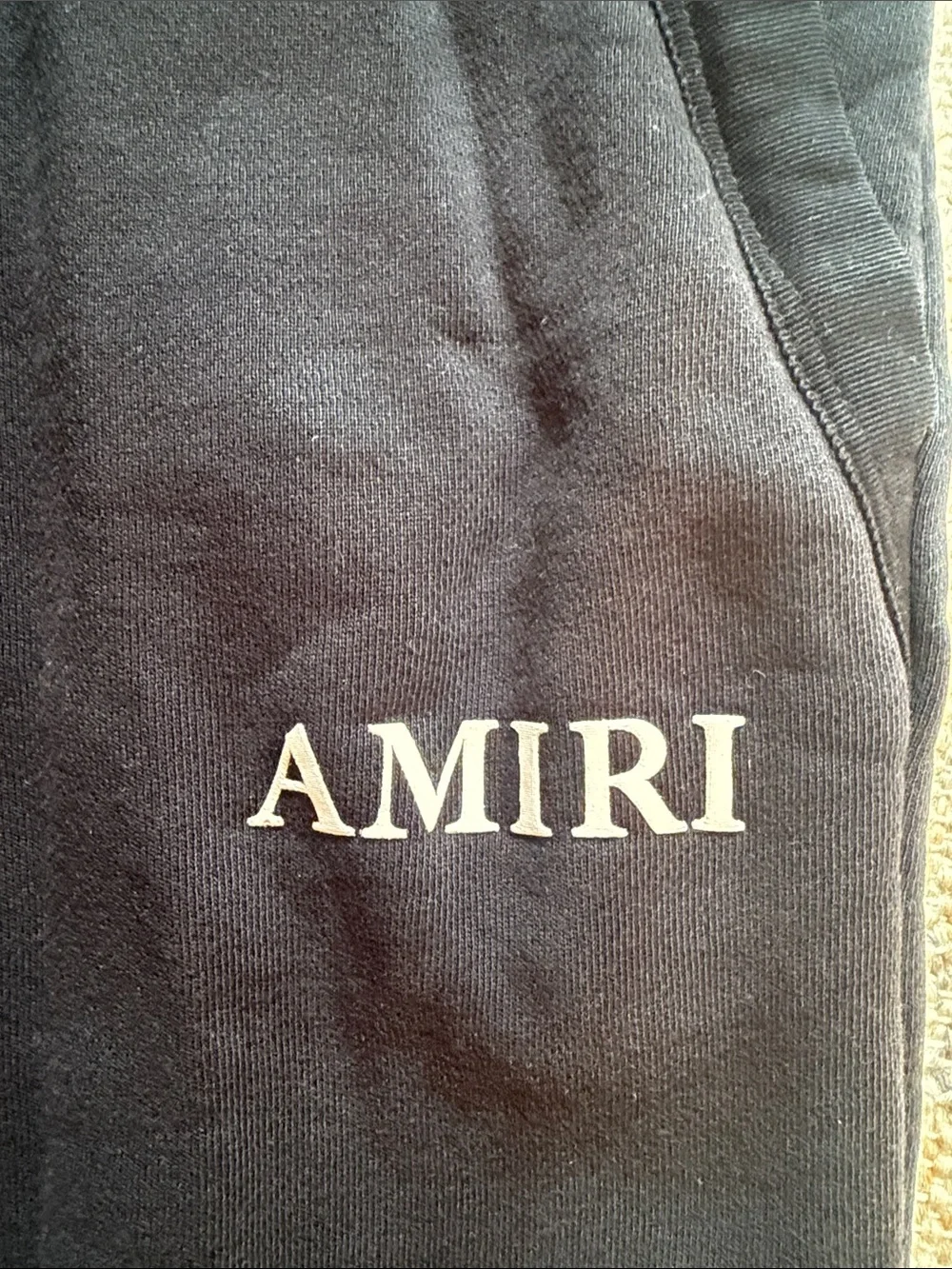 AMIRI Checkered Bones Black Sweatpants Luxury Brand Used Size Large UK 40 FR 50